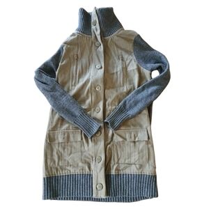 Vera Wang Tan and Gray Bomber Jacket